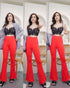 High Waisted Bootcut Trousers